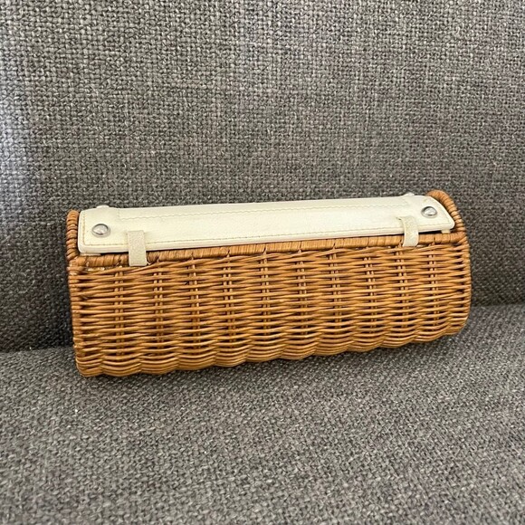 Small Vtg Michael Kors Rattan Wicker Clutch - Picture 5 of 12